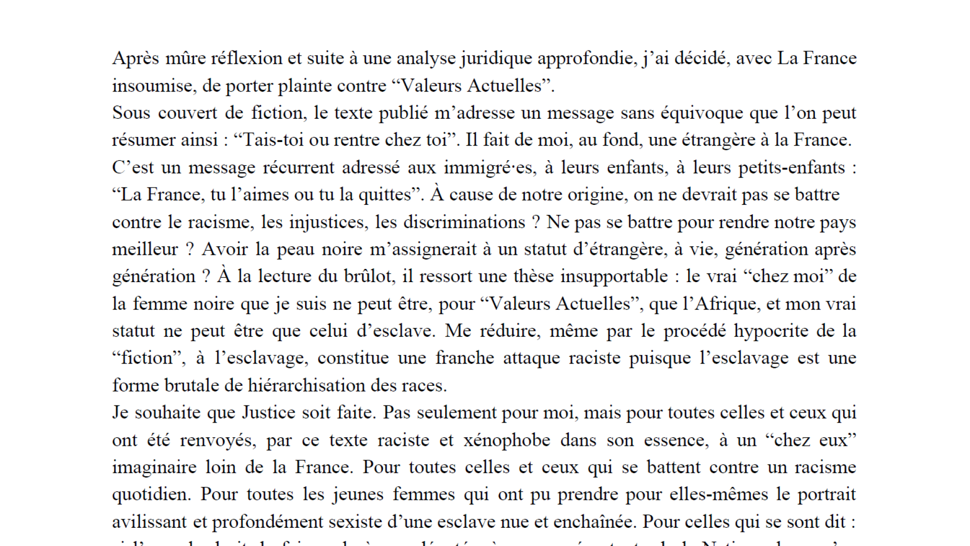 200902 Communiqué plainte contre _Valeurs actuelles V2